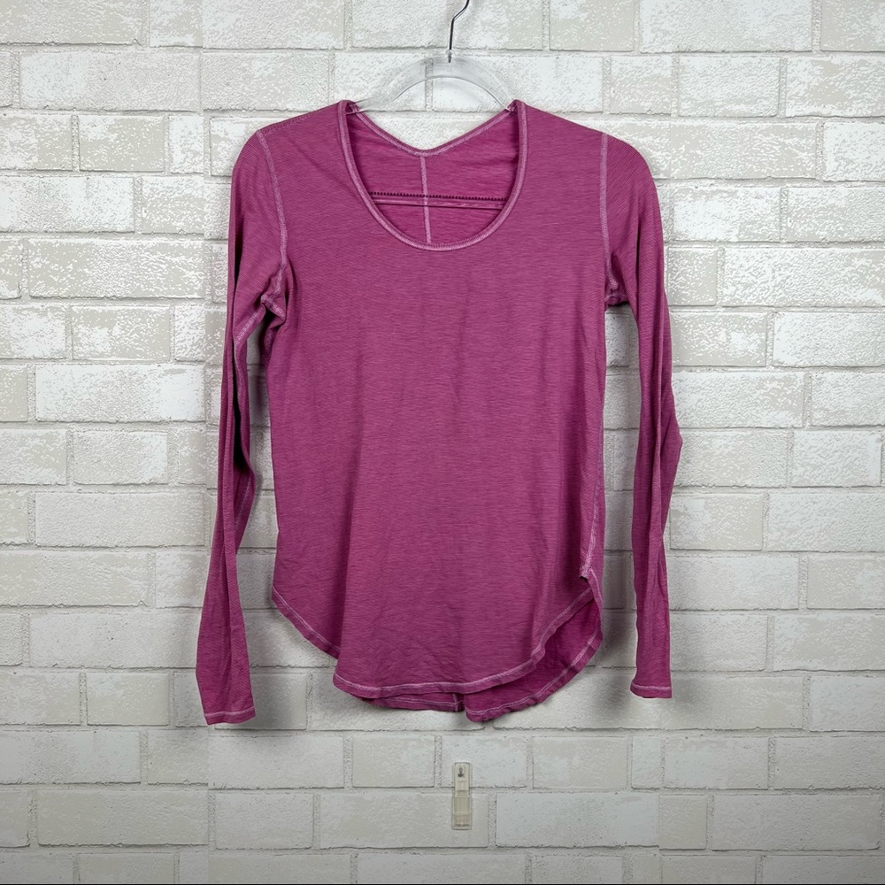 Lululemon Yogini 5 Year Long Sleeve Tee Wee Stripe Raspberry Vintage Pink